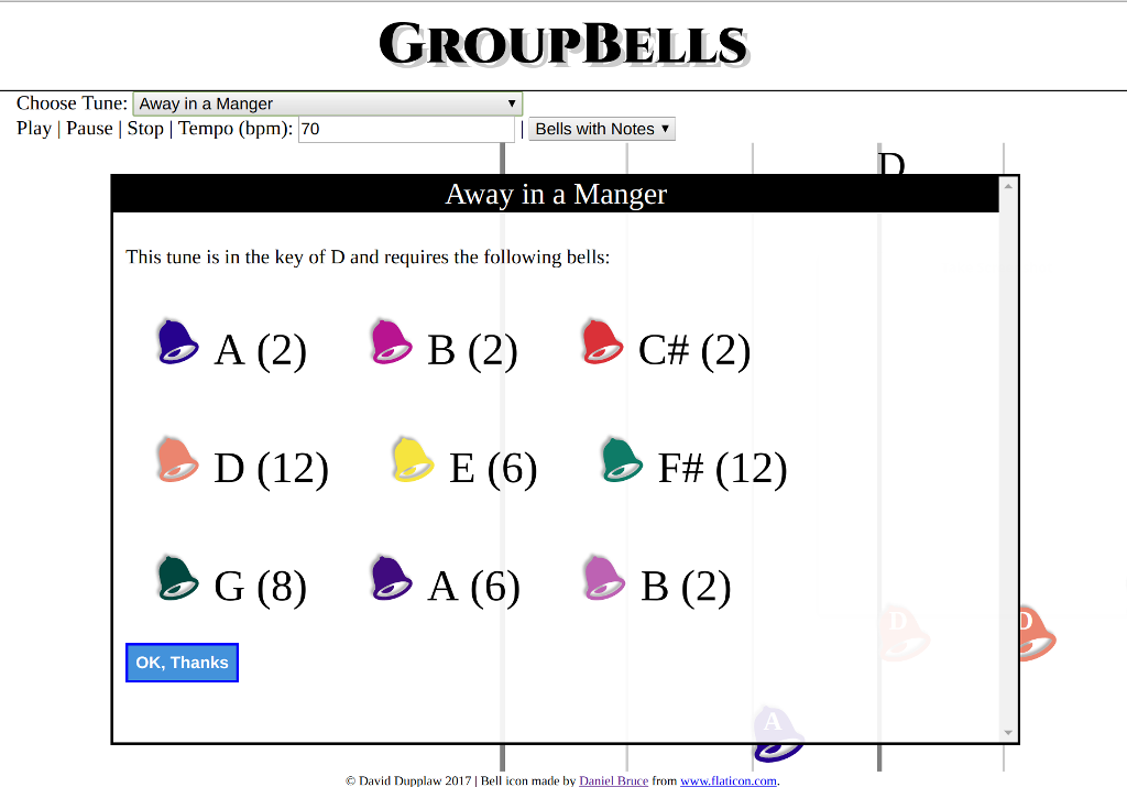 GroupBells Requirements Screen